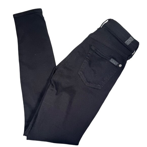7 For All Mankind Women's The High-Rise Skinny Jeans Black size 25 - Picture 4 of 5